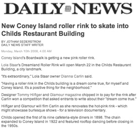 Daily News- Dreamland Rolls Into Childs Building!