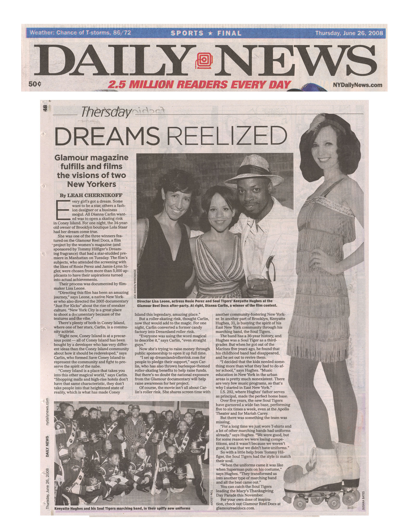Daily News- “Dreams Reelized” for Dreamland Roller Rink
