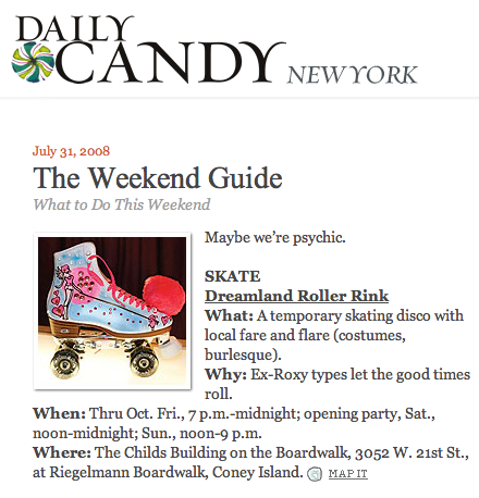 Dreamland Roller Rink on Daily Candy!
