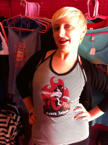 Lefty Lucy Looking Divine in her Devil Mermaid Halter!