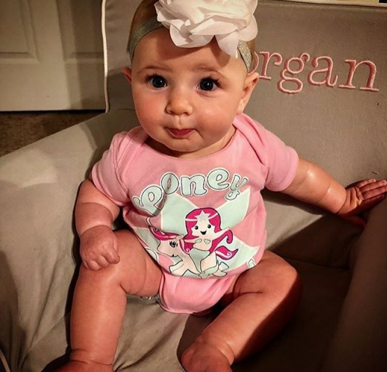 New Addition to Ruby’s! Rocking a Lola onesie!